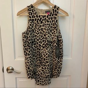 Vince Camino Leopard Song High/Low Blouse Petite
